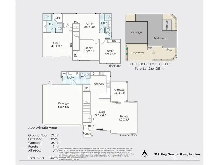 Floorplan of Homely townhouse listing, 50A King George Street, Innaloo WA 6018