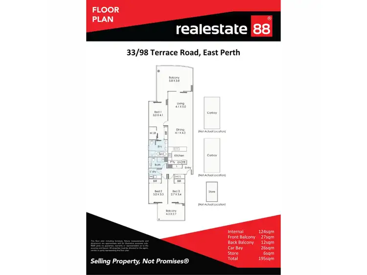 Floorplan of Homely apartment listing, 33/98 Terrace Road, East Perth WA 6004