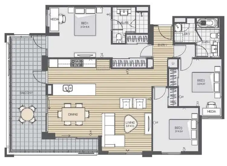 Floorplan of Homely apartment listing, 43/179 Davy Street, Booragoon WA 6154
