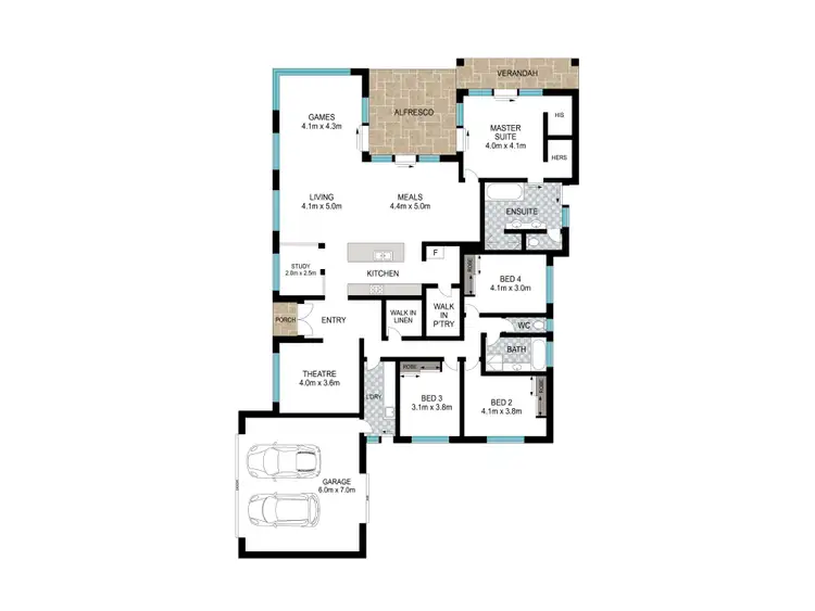 Floorplan of Homely house listing, 25 Henslagh Turn, Australind WA 6233