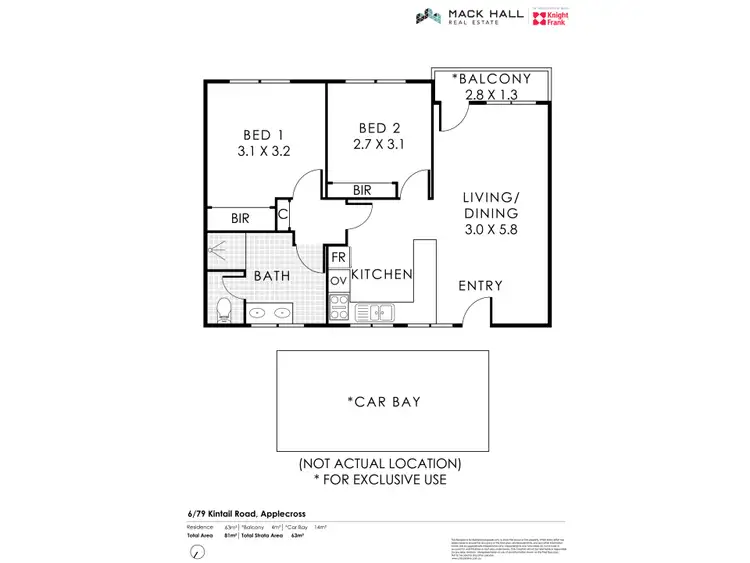 Floorplan of Homely apartment listing, 6/79 Kintail Road, Applecross WA 6153