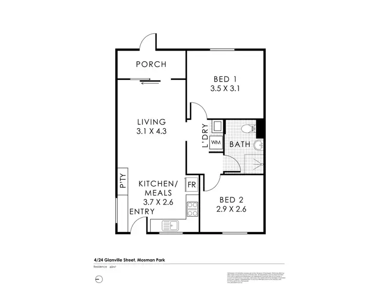 Floorplan of Homely apartment listing, 4/24 Glanville Street, Mosman Park WA 6012