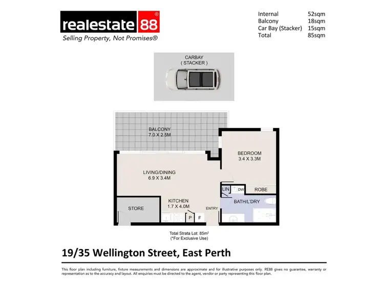 Floorplan of Homely apartment listing, 19/35 Wellington Street, East Perth WA 6004