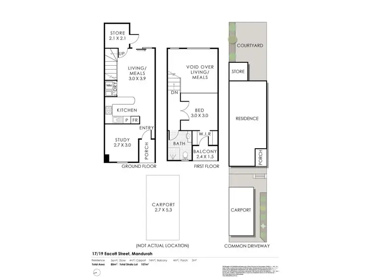 Floorplan of Homely townhouse listing, 17/19 Eacott Street, Mandurah WA 6210