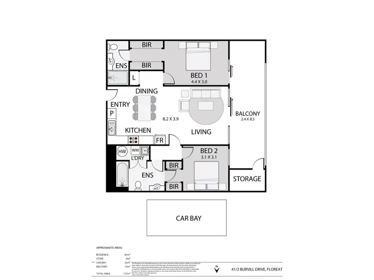Floorplan of Homely apartment listing, 41/2 Burvill Drive, Floreat WA 6014