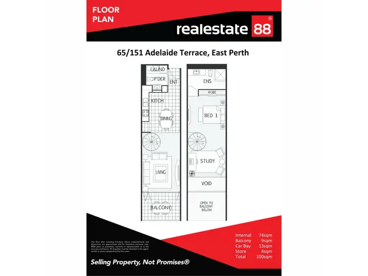 Floorplan of Homely apartment listing, 65/151 Adelaide Terrace, East Perth WA 6004
