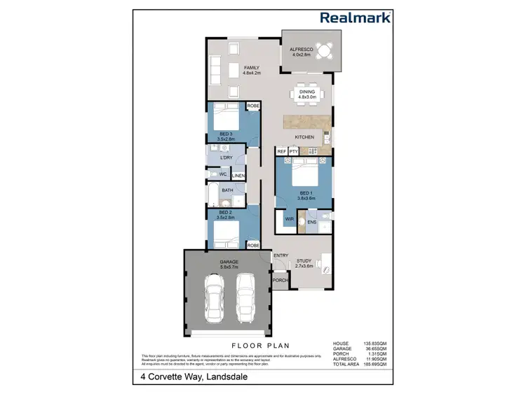 Floorplan of Homely house listing, 4 Corvette Way, Landsdale WA 6065