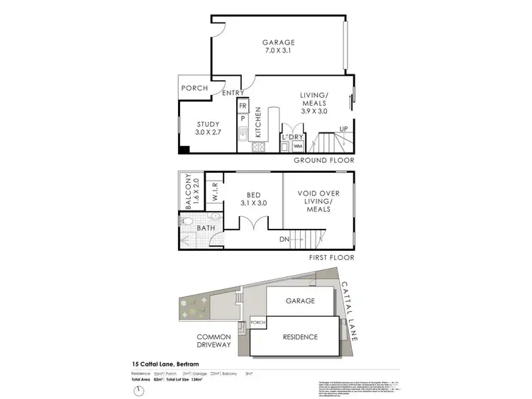 Floorplan of Homely townhouse listing, 15 Cattal Lane, Bertram WA 6167