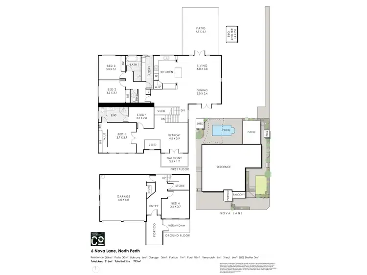 Floorplan of Homely house listing, 6 Nova Lane, North Perth WA 6006