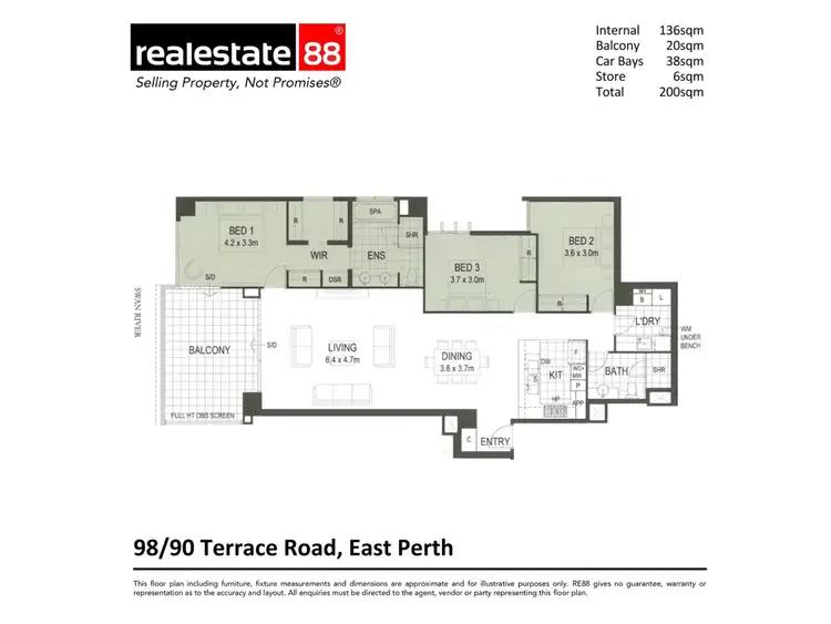 Floorplan of Homely apartment listing, 98/90 Terrace  Road, East Perth WA 6004