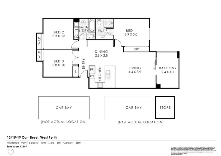 Floorplan of Homely apartment listing, 12/15-19 Carr Street, West Perth WA 6005