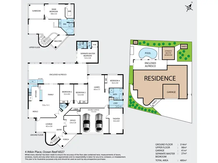 Floorplan of Homely house listing, 4 Atkin Place, Ocean Reef WA 6027