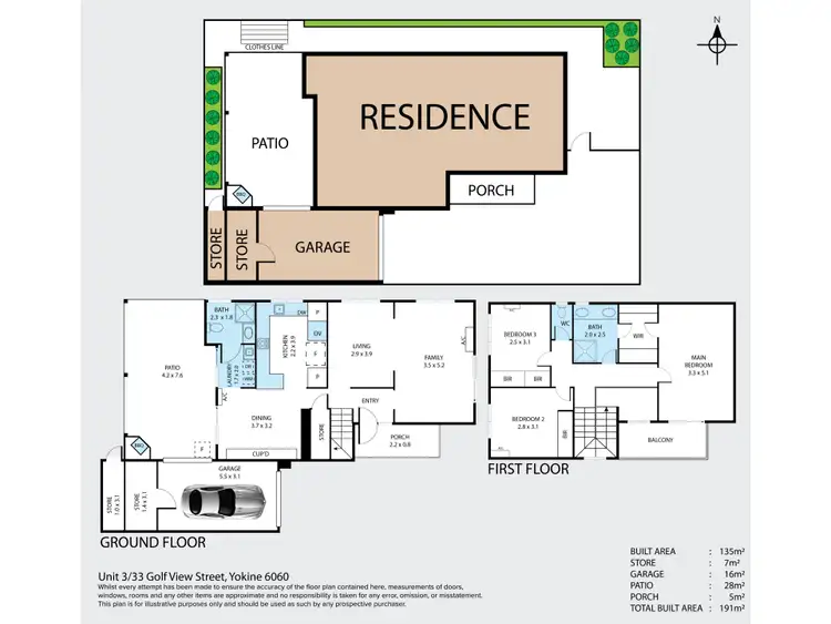 Floorplan of Homely townhouse listing, 3/33 Golf View Street, Yokine WA 6060