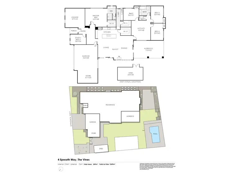 Floorplan of Homely house listing, 4 Epworth Way, The Vines WA 6069