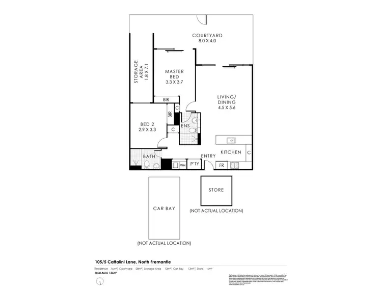 Floorplan of Homely apartment listing, 105/5 Cattalini Lane, North Fremantle WA 6159