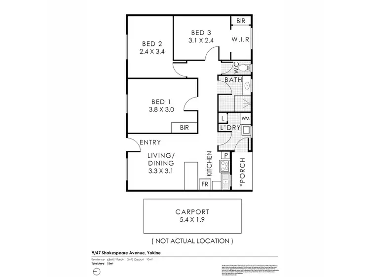 Floorplan of Homely villa listing, 9/47 Shakespeare Avenue, Yokine WA 6060