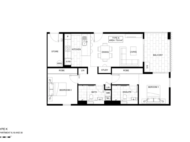 Floorplan of Homely apartment listing, 30/11 Melville Parade, South Perth WA 6151