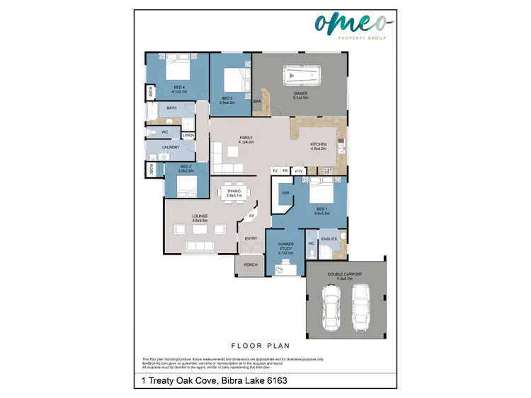 Floorplan of Homely house listing, 1 Treaty Oak Cove, Bibra Lake WA 6163