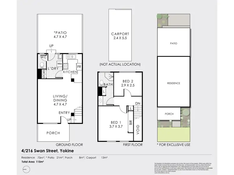 Floorplan of Homely townhouse listing, 4/216 Swan Street, Yokine WA 6060