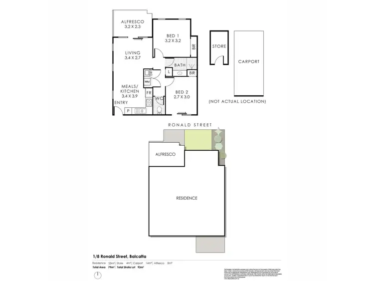 Floorplan of Homely apartment listing, 1/8 Ronald Street, Balcatta WA 6021
