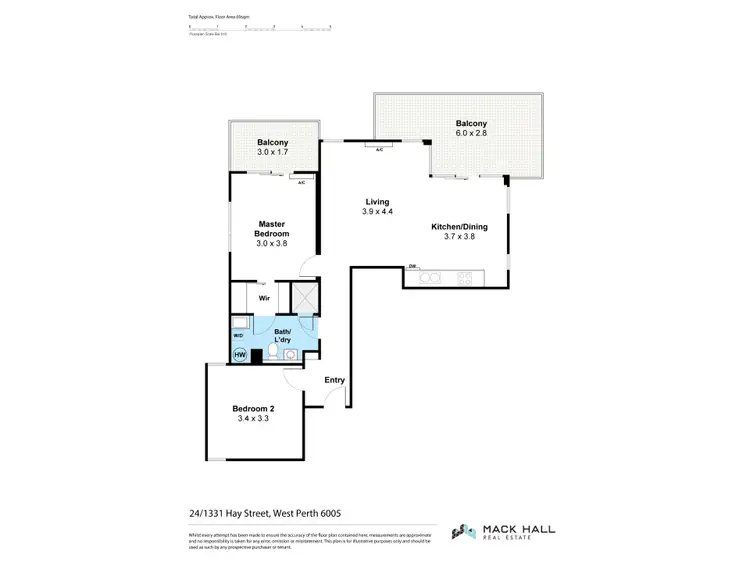 Floorplan of Homely apartment listing, 24/1331 Hay Street, West Perth WA 6005
