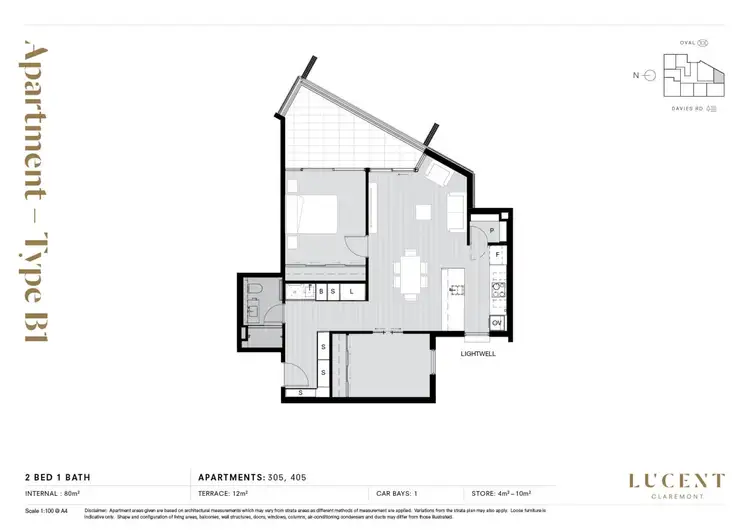 Floorplan of Homely apartment listing, 305/5 Davies Road, Claremont WA 6010