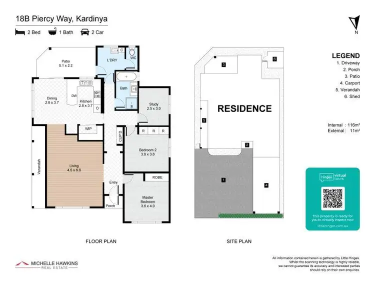 Floorplan of Homely semi-detached listing, 18b Piercy Way, Kardinya WA 6163