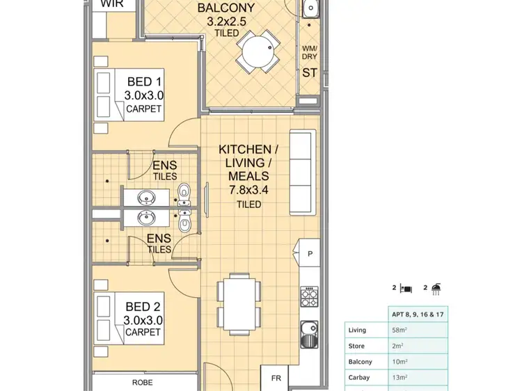 Floorplan of Homely unit listing, 8/24 Westralia Gardens, Rockingham WA 6168