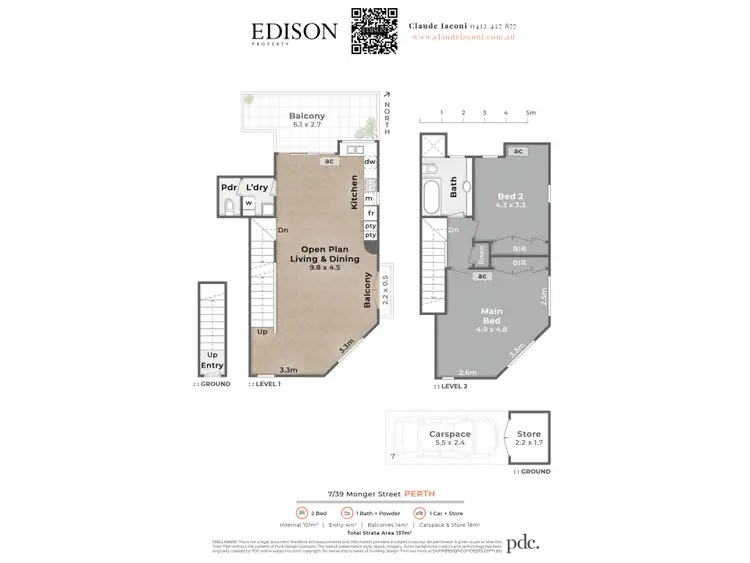 Floorplan of Homely townhouse listing, 7/39 Monger Street, Perth WA 6000