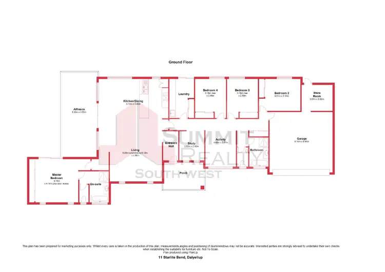 Floorplan of Homely house listing, 11 Starlite Bend, Dalyellup WA 6230