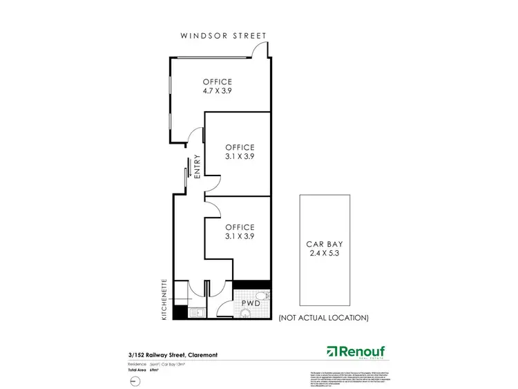 Floorplan of Homely unit listing, 3/152 Railway Street, Claremont WA 6010