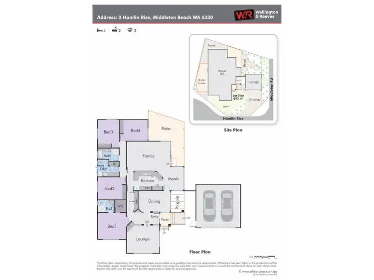 Floorplan of Homely house listing, 2 Hamlin Rise, Middleton Beach WA 6330
