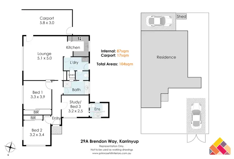 Floorplan of Homely semi-detached listing, 29A Brendon Way, Karrinyup WA 6018