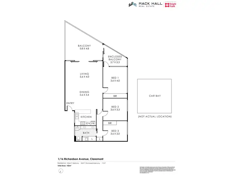 Floorplan of Homely apartment listing, 1/16 Richardson Avenue, Claremont WA 6010