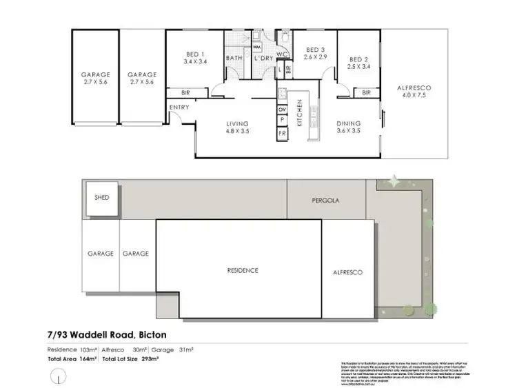 Floorplan of Homely villa listing, 7/93-95 Waddell Road, Bicton WA 6157