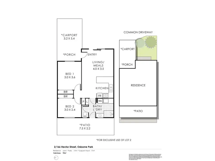 Floorplan of Homely villa listing, 2/166 Hector Street, Osborne Park WA 6017