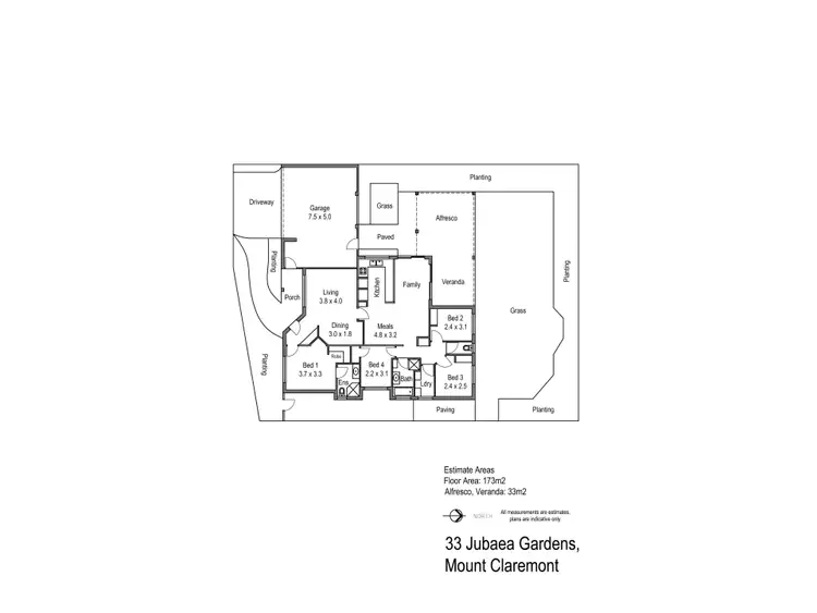 Floorplan of Homely house listing, 33 Jubaea Gardens, Mount Claremont WA 6010