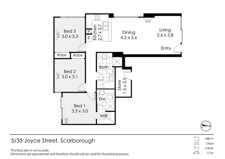 Floorplan of Homely unit listing, 3/35 Joyce Street, Scarborough WA 6019