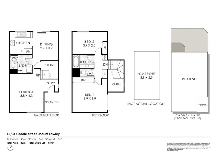 Floorplan of Homely townhouse listing, 15/34 Coode Street, Mount Lawley WA 6050
