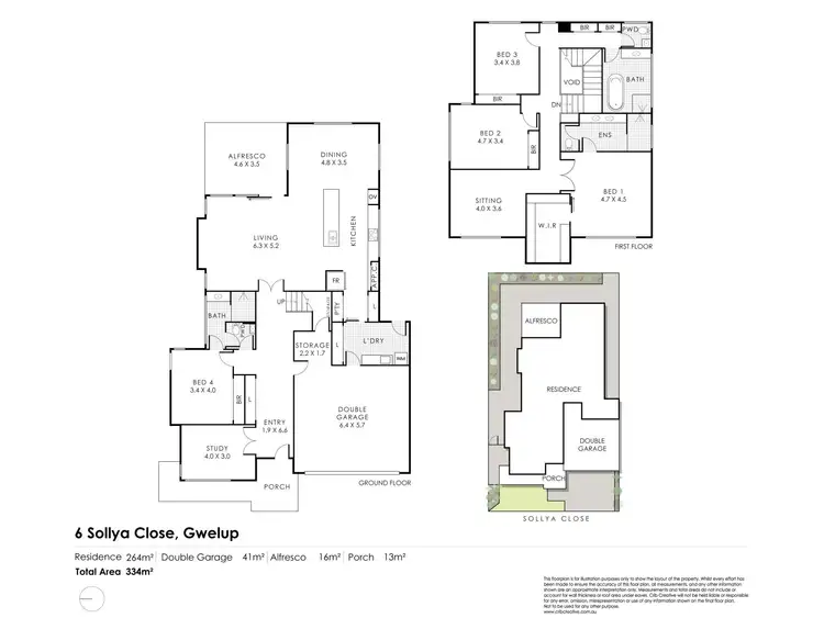 Floorplan of Homely house listing, 6 Sollya Close, Gwelup WA 6018