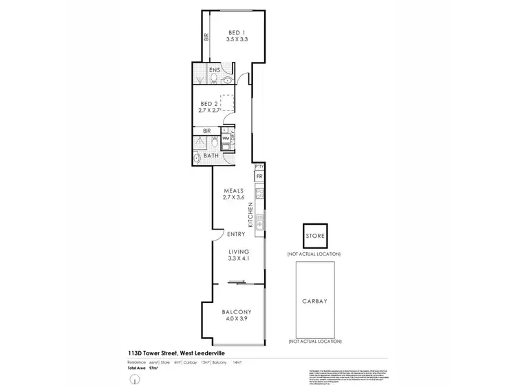 Floorplan of Homely apartment listing, 113D Tower Street, West Leederville WA 6007