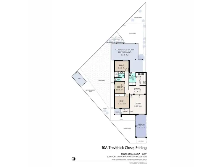 Floorplan of Homely semi-detached listing, 10a Trevithick Close, Stirling WA 6021