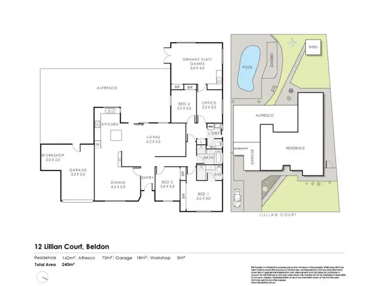 Floorplan of Homely house listing, 12 Lillian Court, Beldon WA 6027