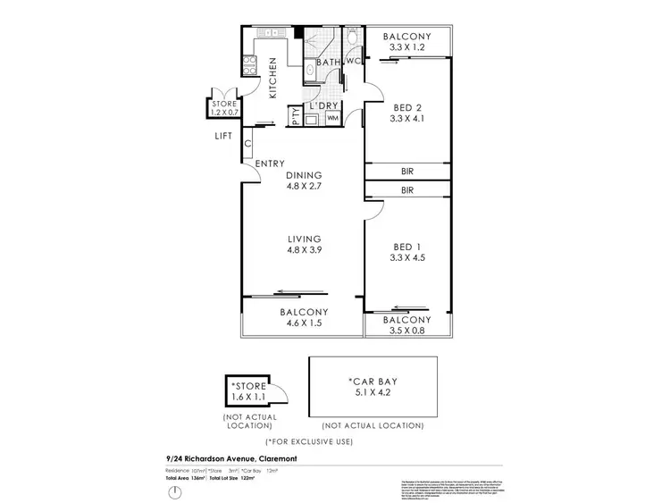 Floorplan of Homely apartment listing, 9/24 Richardson Avenue, Claremont WA 6010