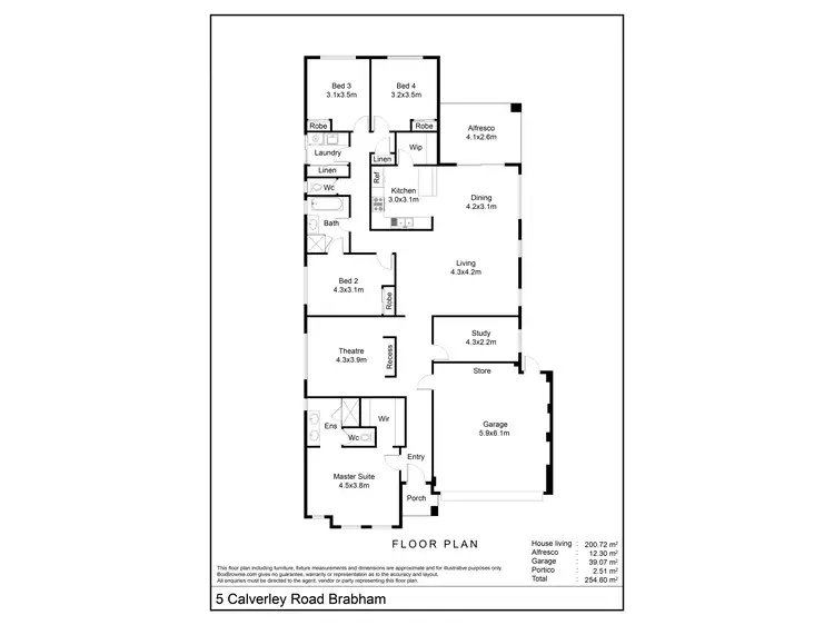Floorplan of Homely house listing, 5 Calverley Road, Brabham WA 6055