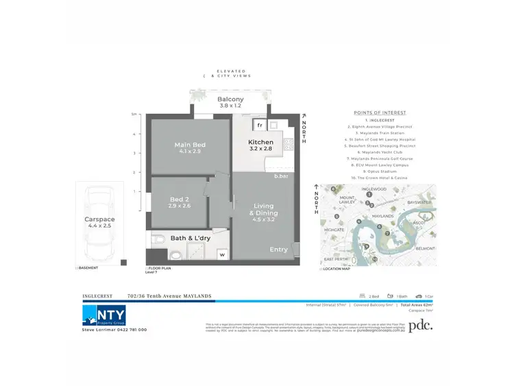 Floorplan of Homely apartment listing, 702/36 Tenth Avenue, Maylands WA 6051