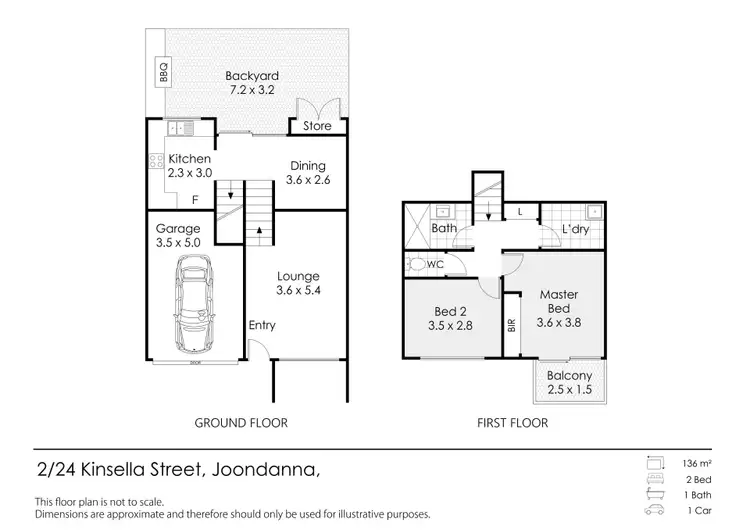 Floorplan of Homely townhouse listing, 2/24 Kinsella Street, Joondanna WA 6060