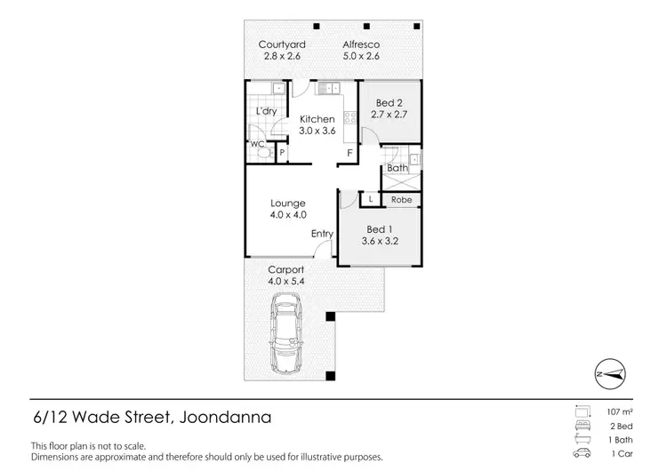 Floorplan of Homely villa listing, 6/12 Wade Street, Joondanna WA 6060