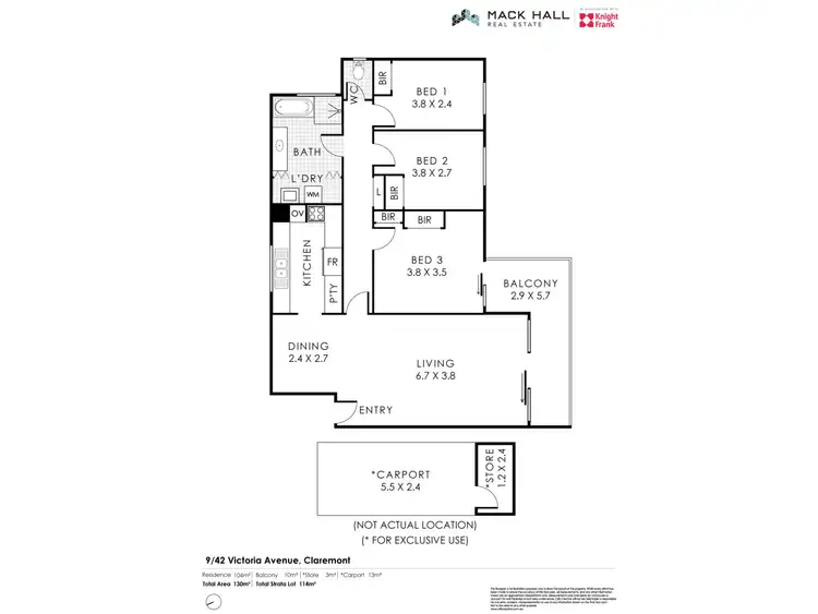 Floorplan of Homely apartment listing, 9/42 Victoria Avenue, Claremont WA 6010
