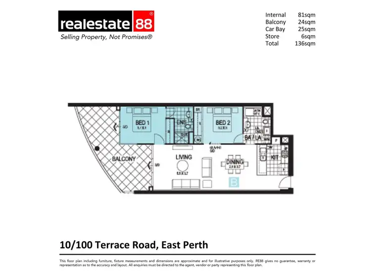 Floorplan of Homely apartment listing, 10/100 Terrace Road, East Perth WA 6004